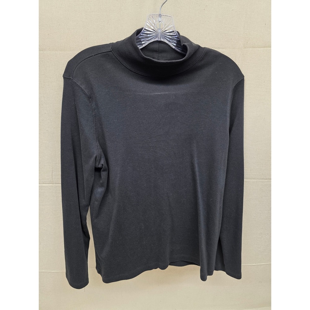 Pendleton Mens‎ Black Long Sleeve Mock Neck Ribbed Knit Pullover Top Size L